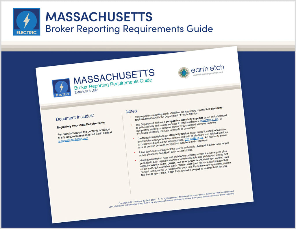 Massachusetts Reporting Requirements Guide for Electricity Brokers (Electric)