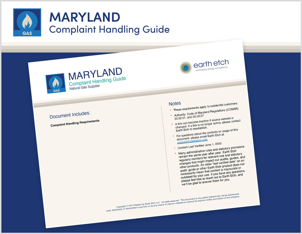 Maryland Complaint Handling Guide (Gas)