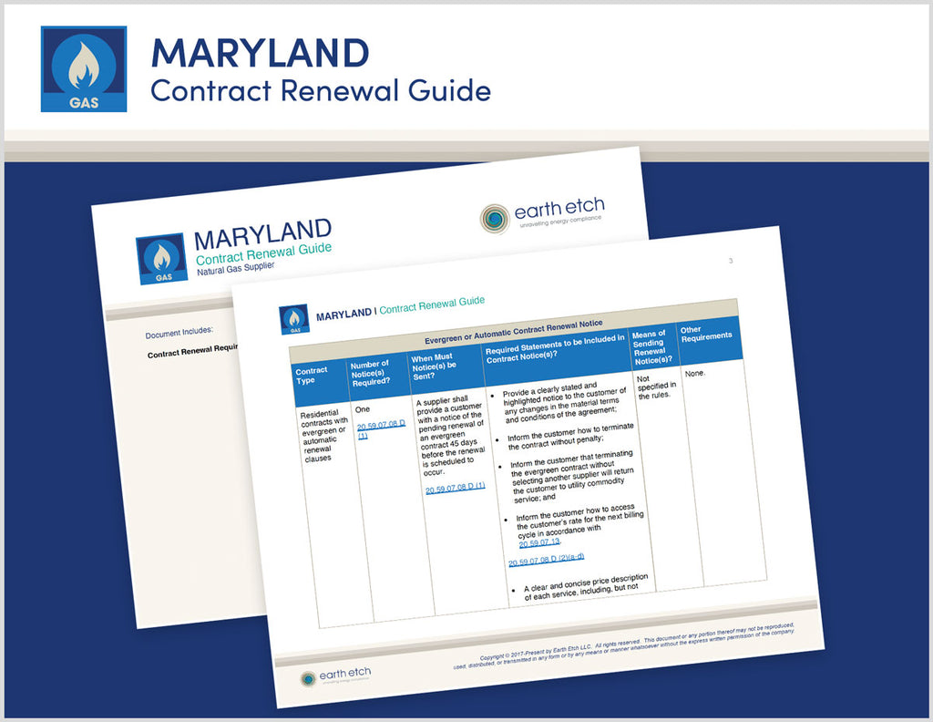 Maryland Contract Renewal Guide (Gas)