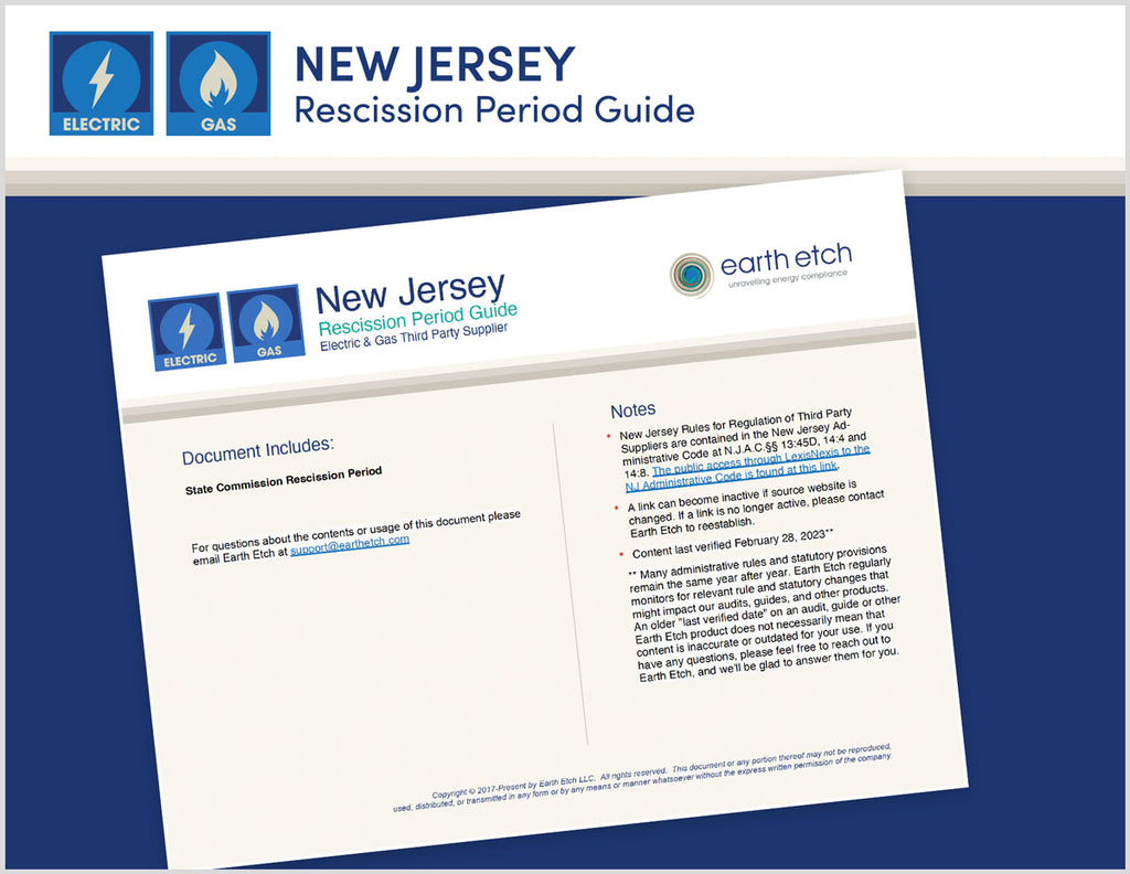 New Jersey Rescission Period Guide (Electric & Gas)