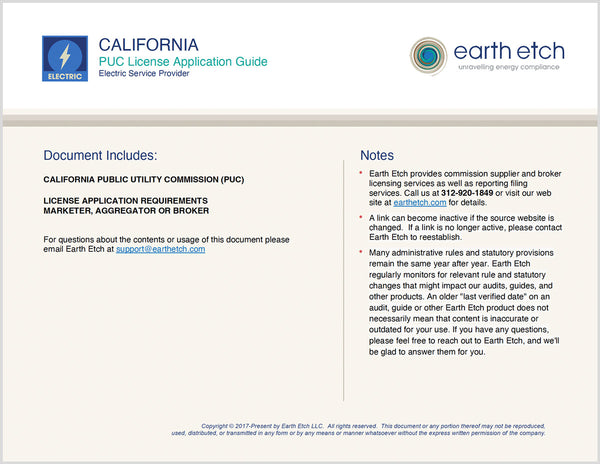 California PUC License Application Guide (Electric)