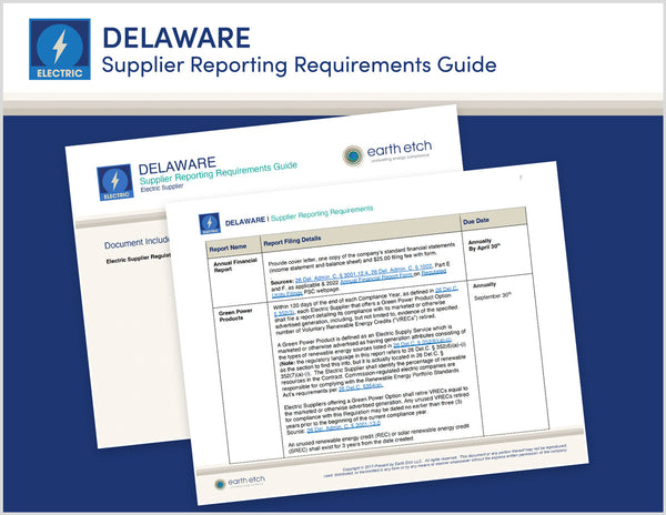 Delaware Reporting Requirements Guide for Electric Suppliers (Electric)
