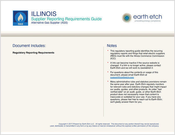 Illinois Supplier Reporting Requirements Guide for AGS (Gas)