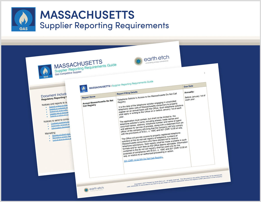 Massachusetts Reporting Requirements Guide for Gas Competitive Suppliers (Gas)