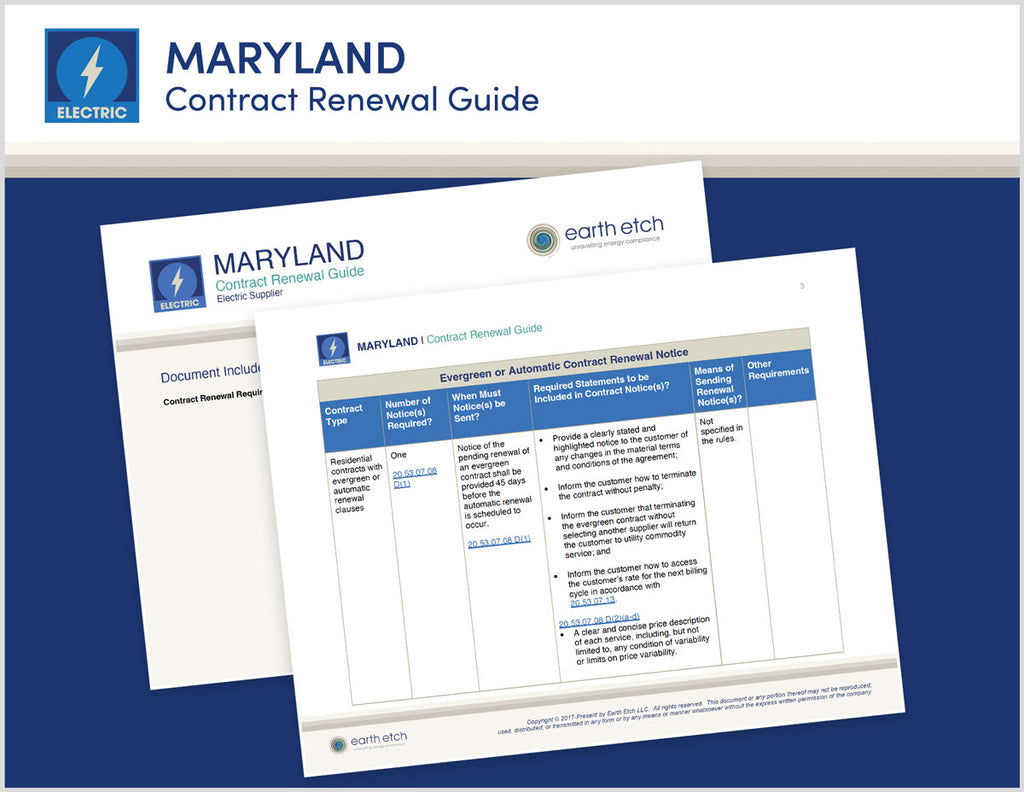 Maryland Contract Renewal Guide (Electric)
