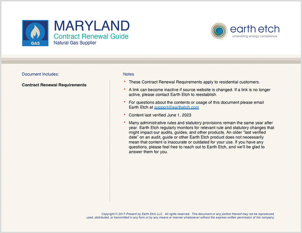 Maryland Contract Renewal Guide (Gas)