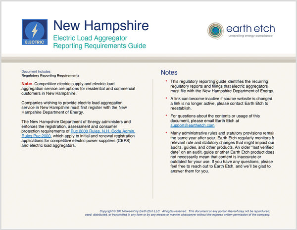 New Hampshire Electric Load Aggregator Reporting Requirements Guide (Electric)