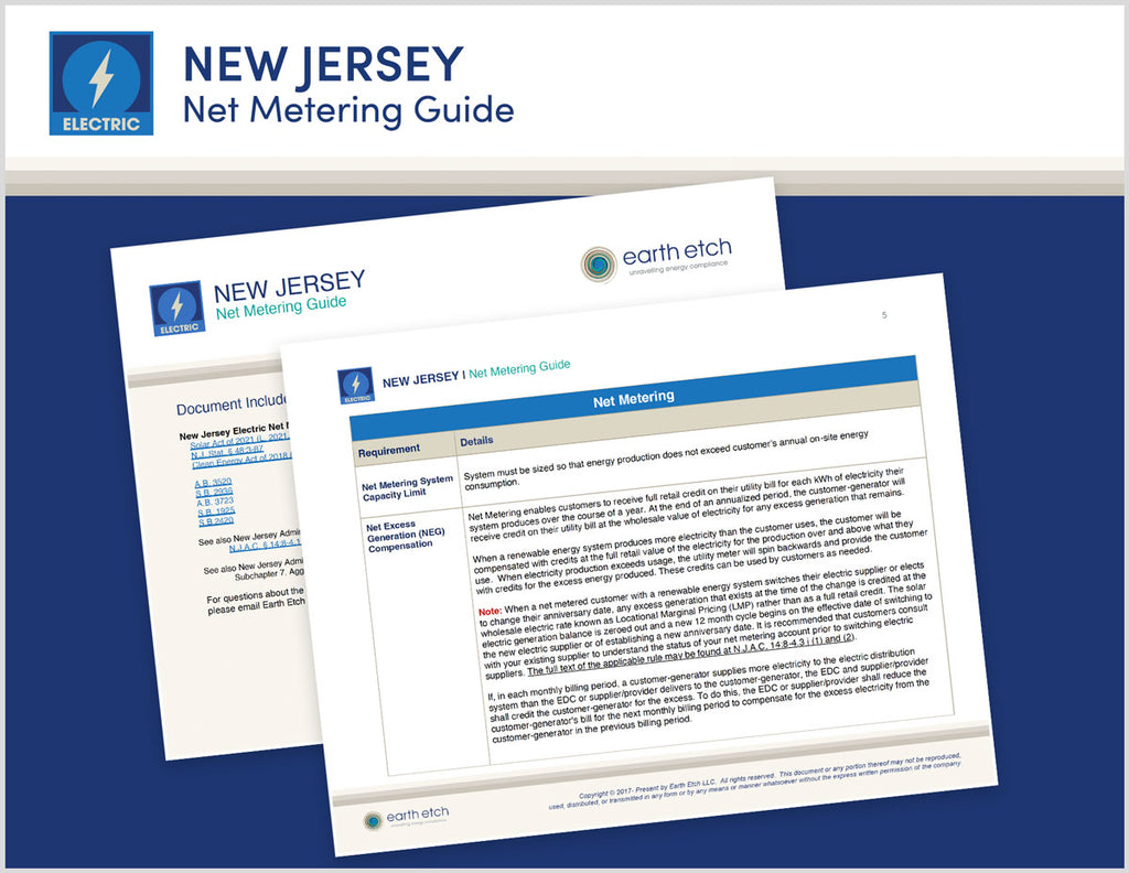 New Jersey Net Metering Guide (Electric)
