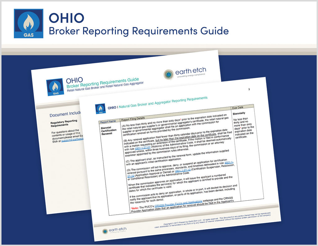 Ohio Retail Natural Gas Broker and Retail Natural Gas Aggregator Reporting Requirements Guide (Gas)