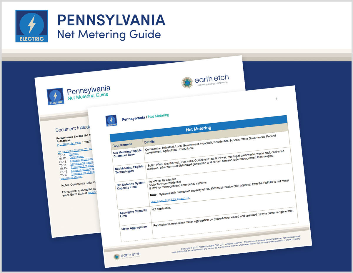 Pennsylvania Net Metering Guide (Electric) – Earth Etch