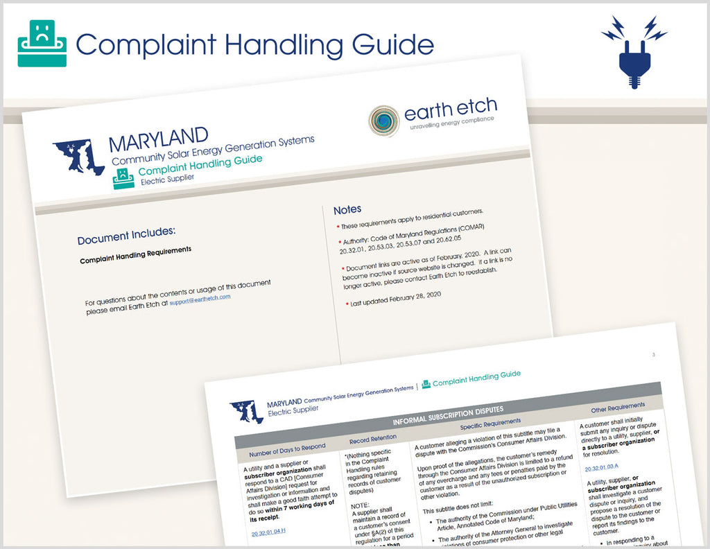 Maryland Complaint Handling Guide (Community Solar)