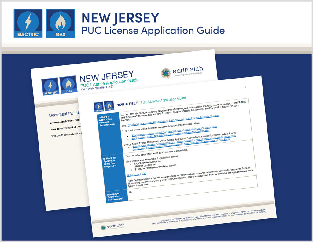 New Jersey PUC License Application Guide (Electric & Gas)