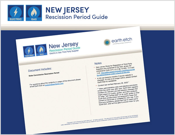 New Jersey Rescission Period Guide (Electric & Gas)