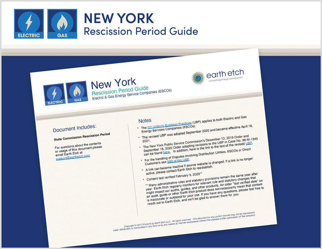 New York Rescission Period Guide (Electric & Gas)