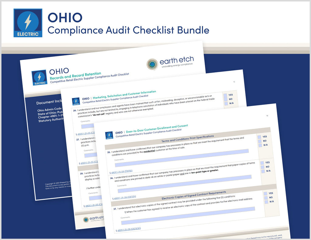 Ohio Compliance Audit Checklist BUNDLE (Electric)
