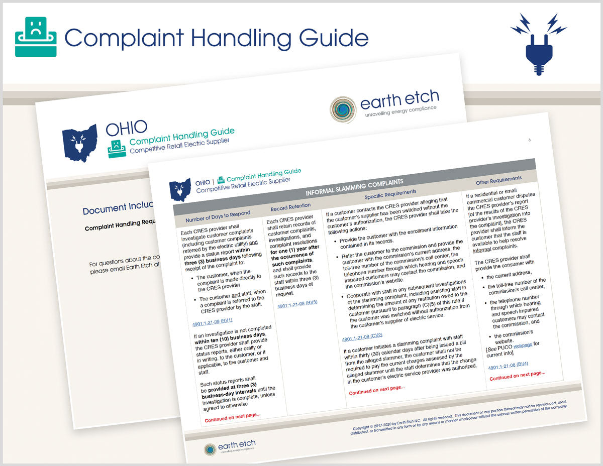Ohio Complaint Handling Guide (Electric) – Earth Etch