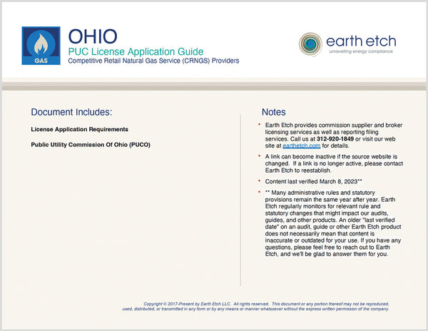Ohio PUC License Application Guide (Gas)